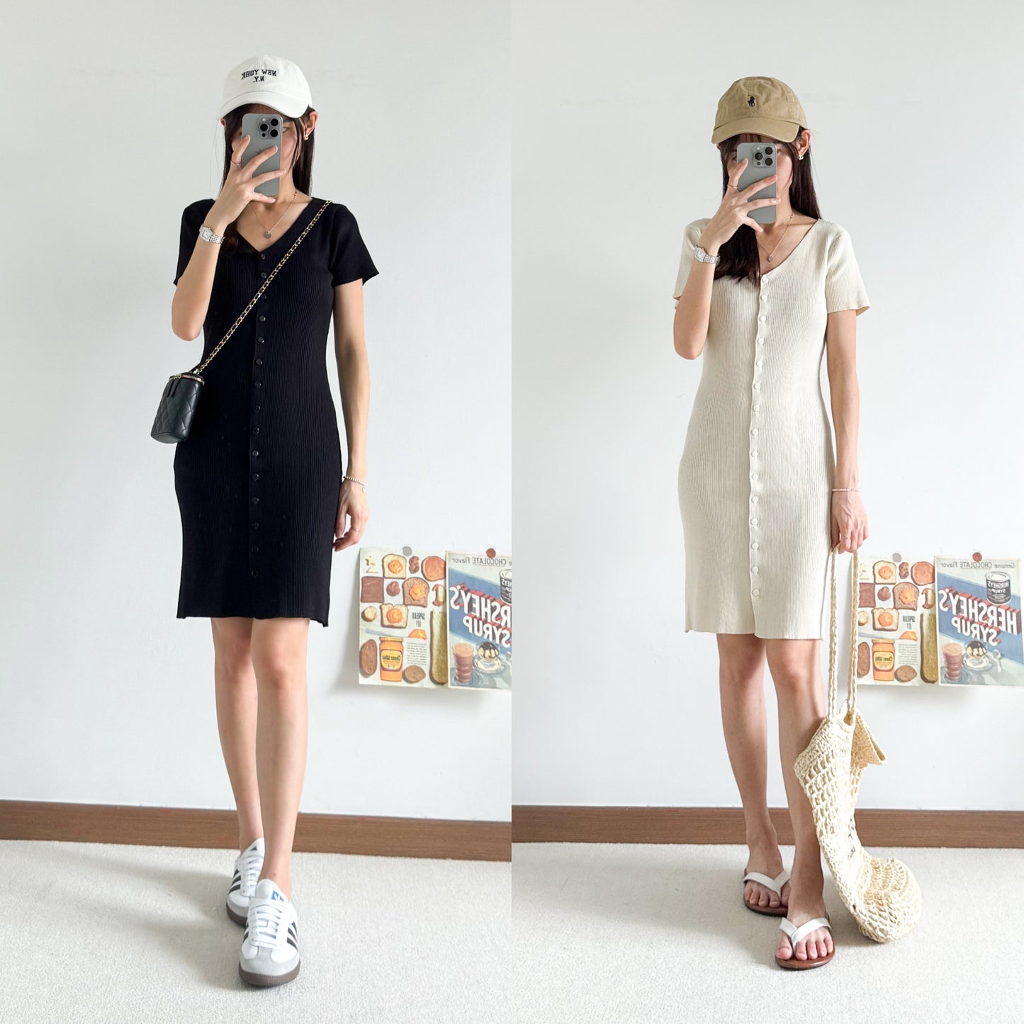 Lynda Knitted V Neck Dress