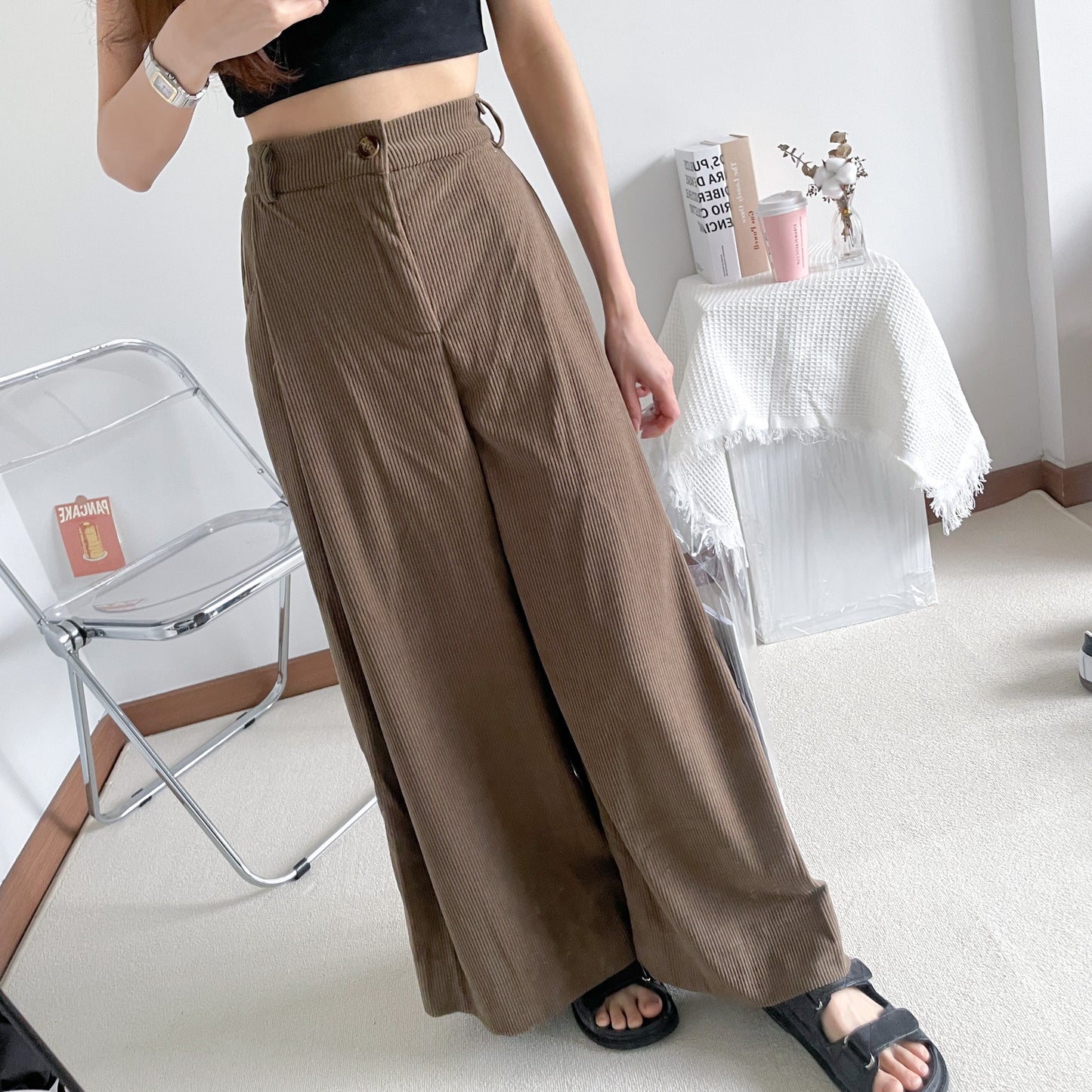 Darelyn Velvet Wide Leg Pants