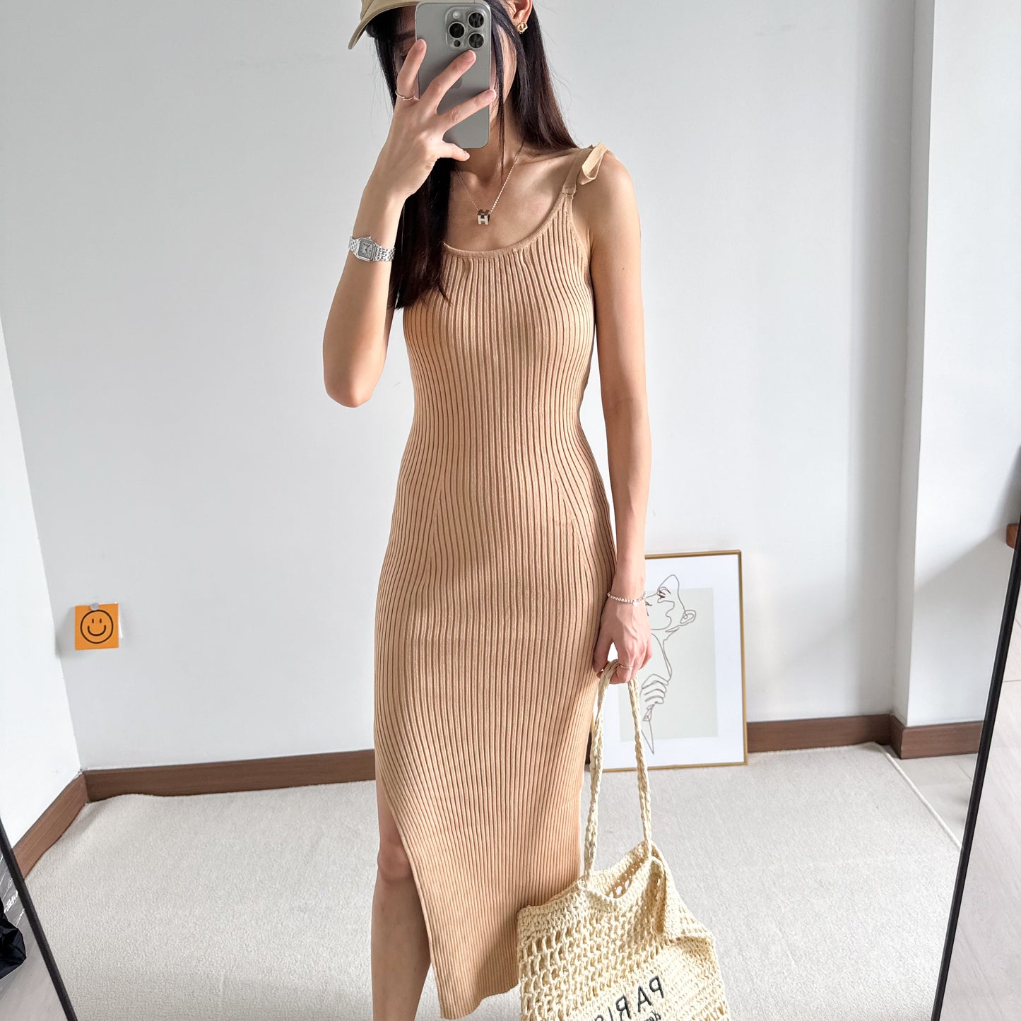 Kaylyn Ribbon Top Slit Dress