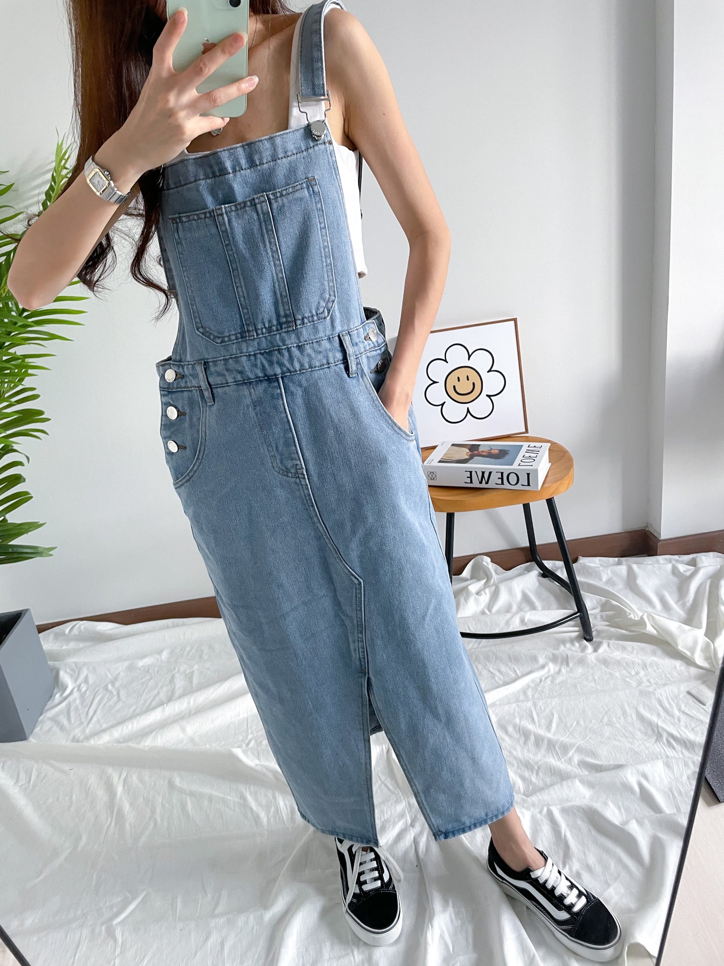 Kaire Denim Dungaree Dress