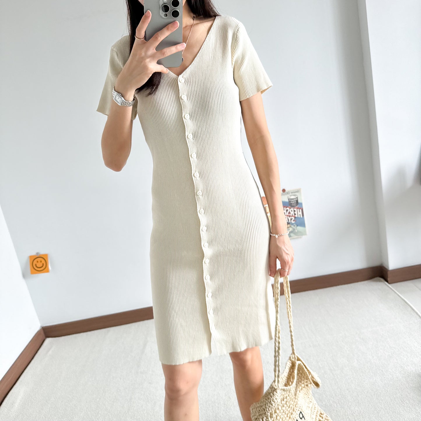 Lynda Knitted V Neck Dress