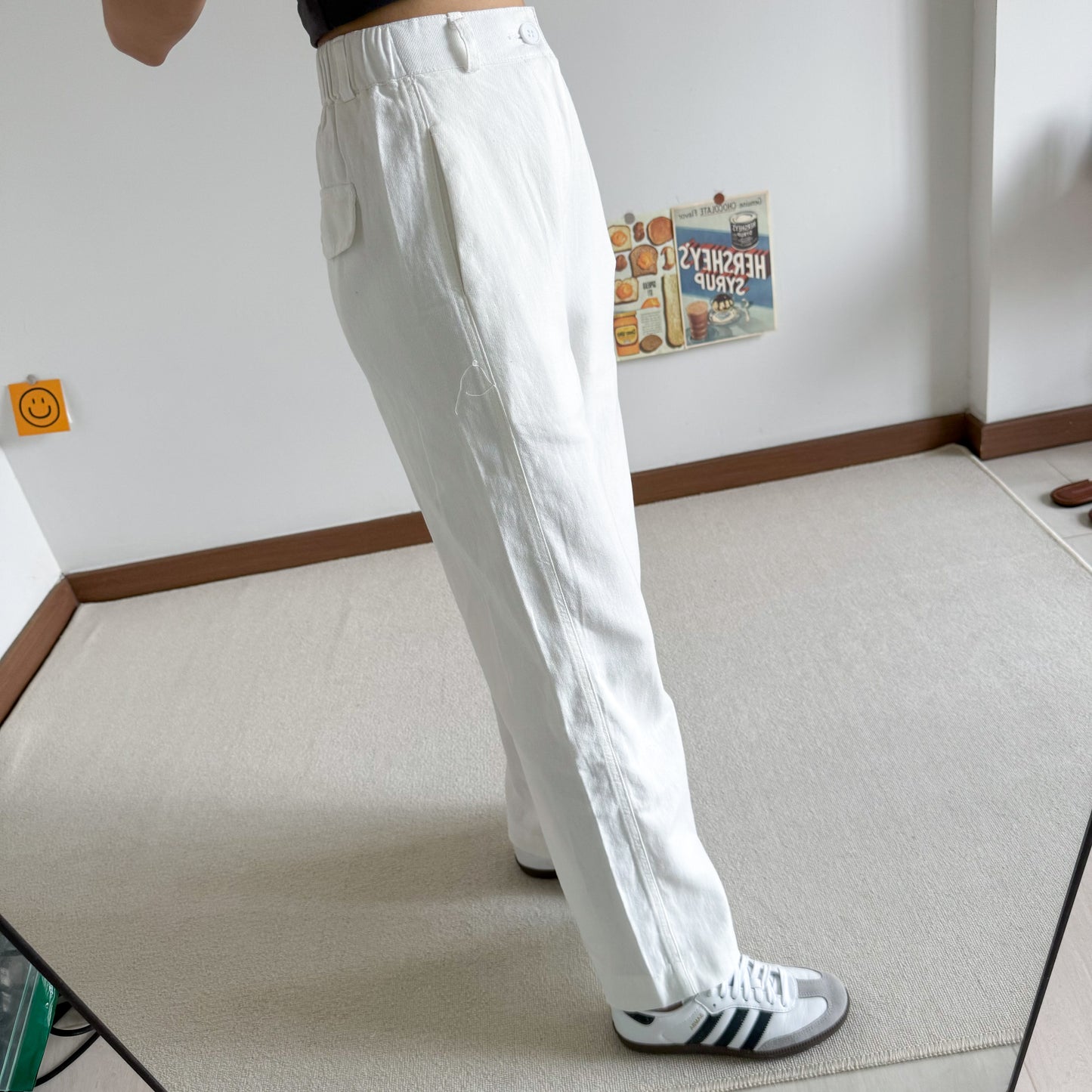 Petite Evan Linen White Pants