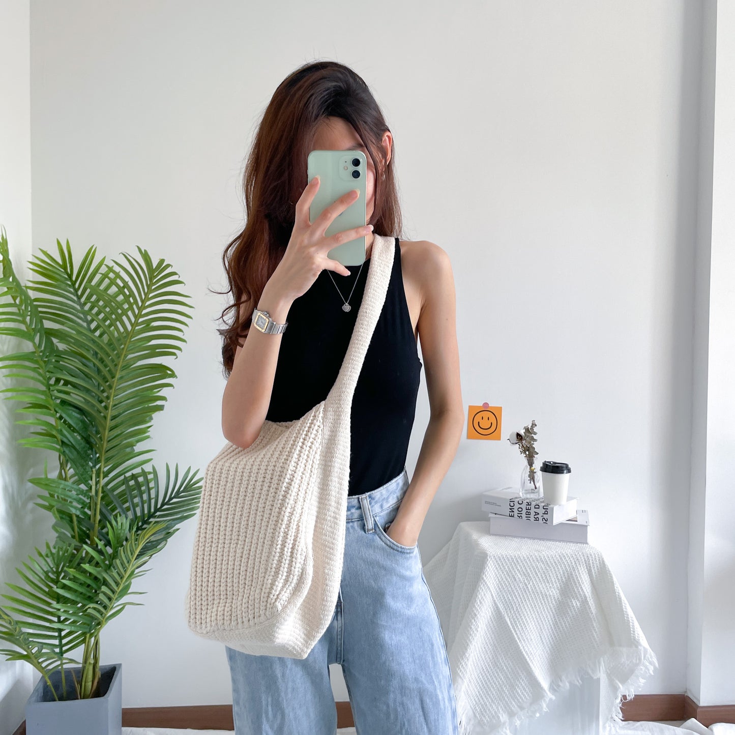 Knitted Crochet Shoulder Bag