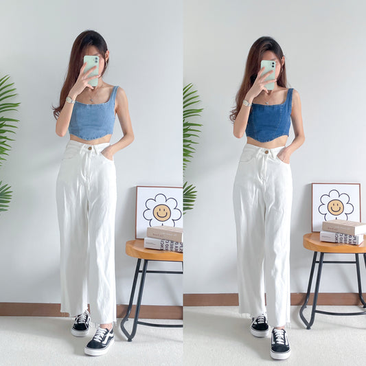 Zena Denim Basic Crop Top