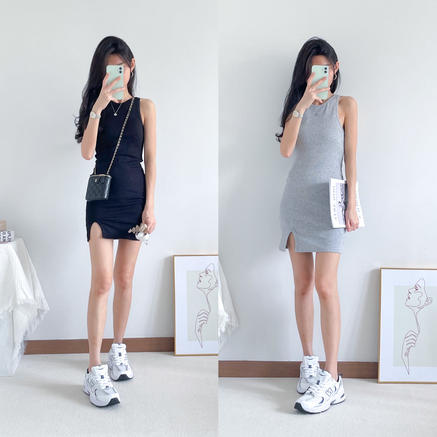 Emma Basic Slit Tank Dress