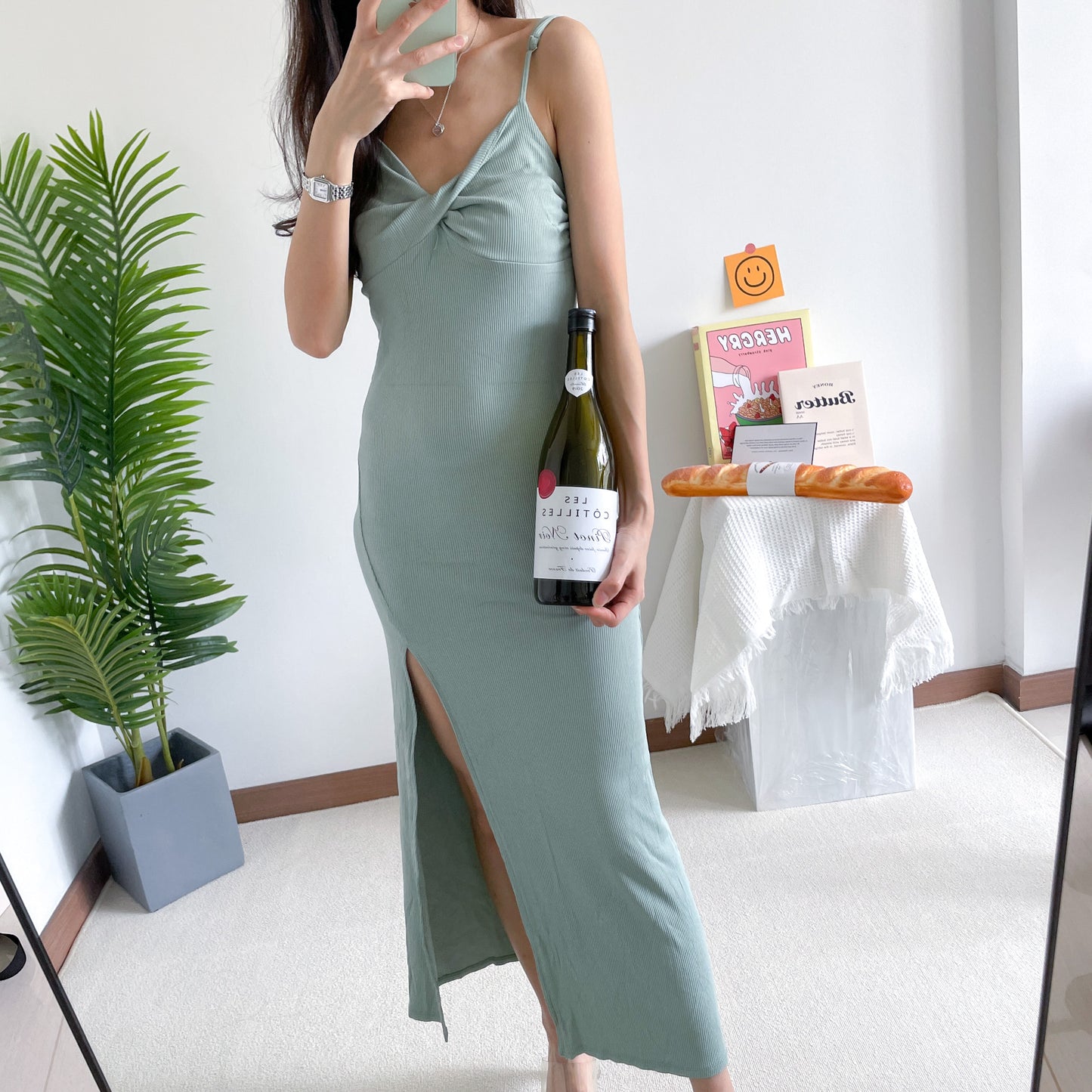 Nikita Knot Side Slit Dress