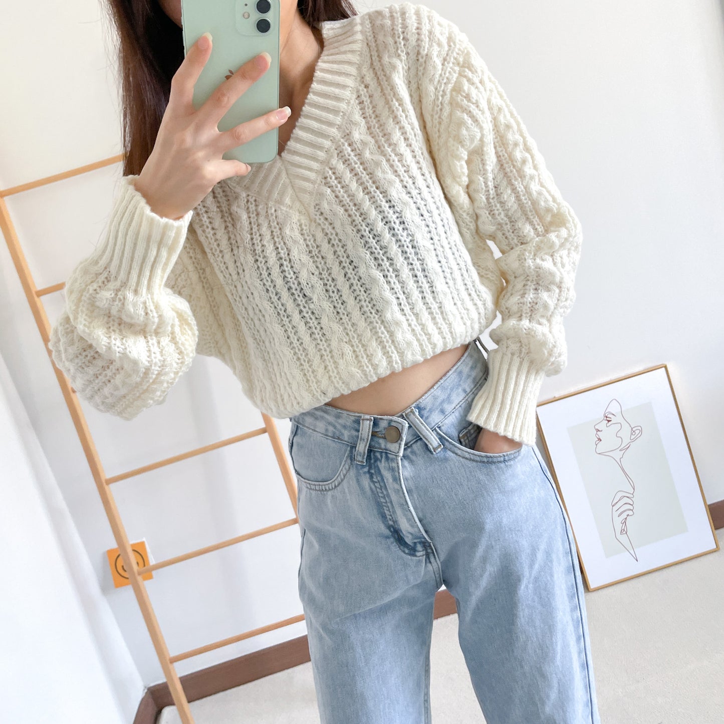 Adalie V Neck Knitted Top