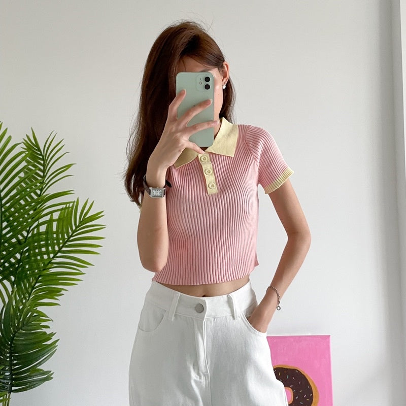 Pastel Polo Top