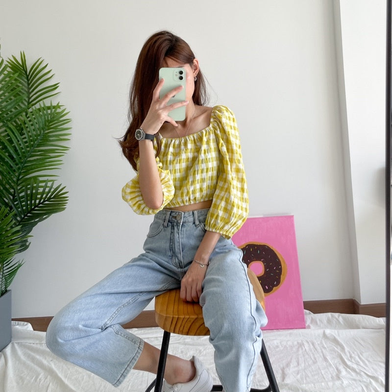 Eda Gingham Top