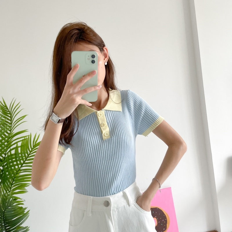 Pastel Polo Top