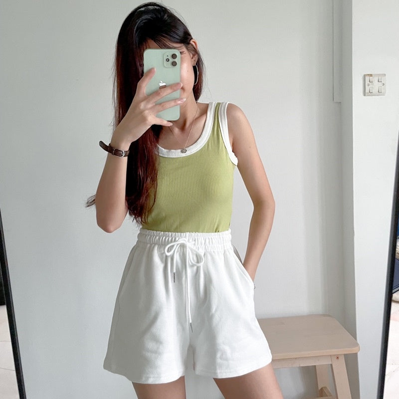 Basic 2 Tone Sleeveless Top