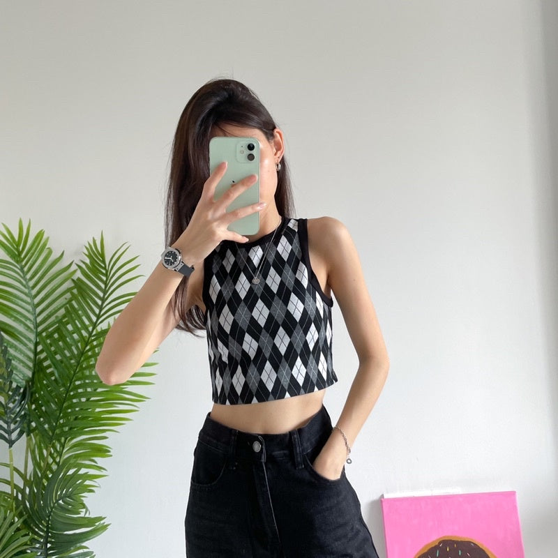 Argyle Crop Top