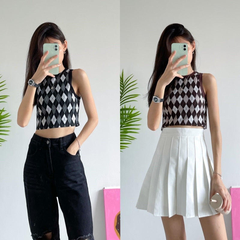 Argyle Crop Top