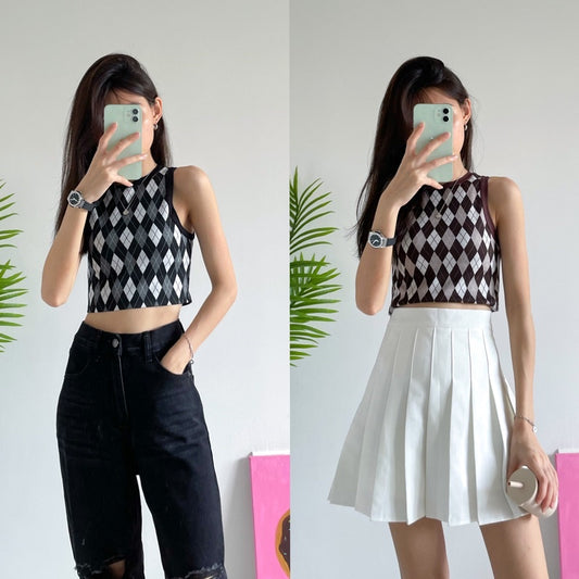 Argyle Crop Top