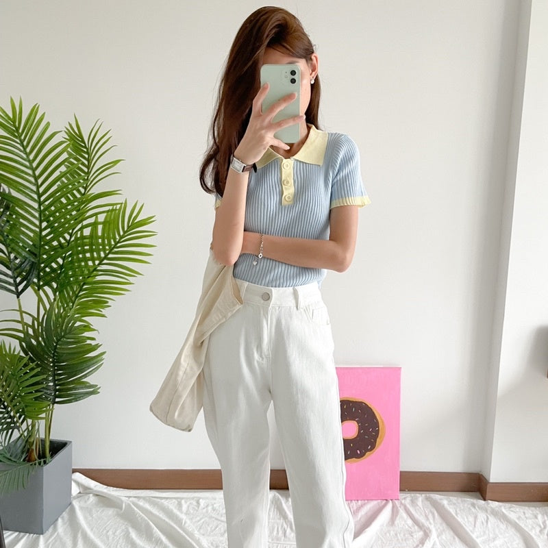 Pastel Polo Top