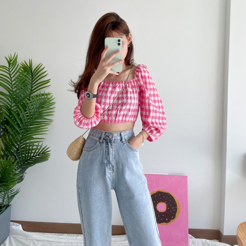 Eda Gingham Top