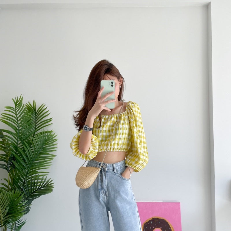 Eda Gingham Top