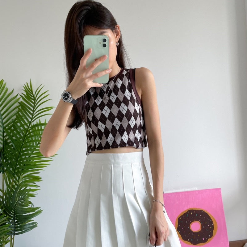 Argyle Crop Top