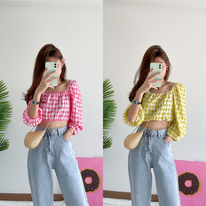 Eda Gingham Top