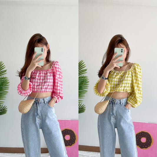 Eda Gingham Top