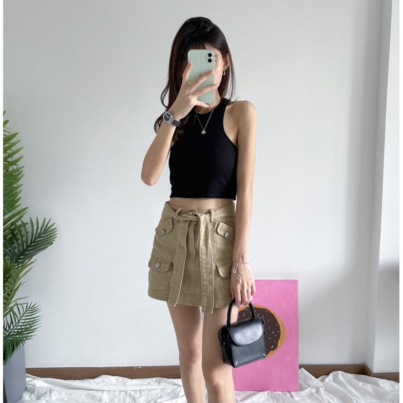 Lisa Tie Denim Skirt