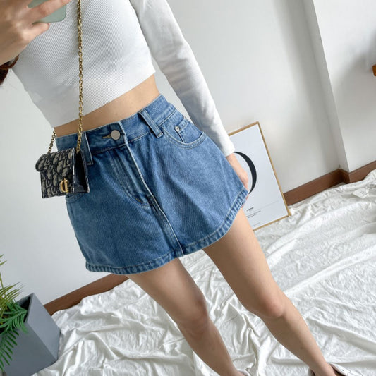 Petite Adely Denim Skorts